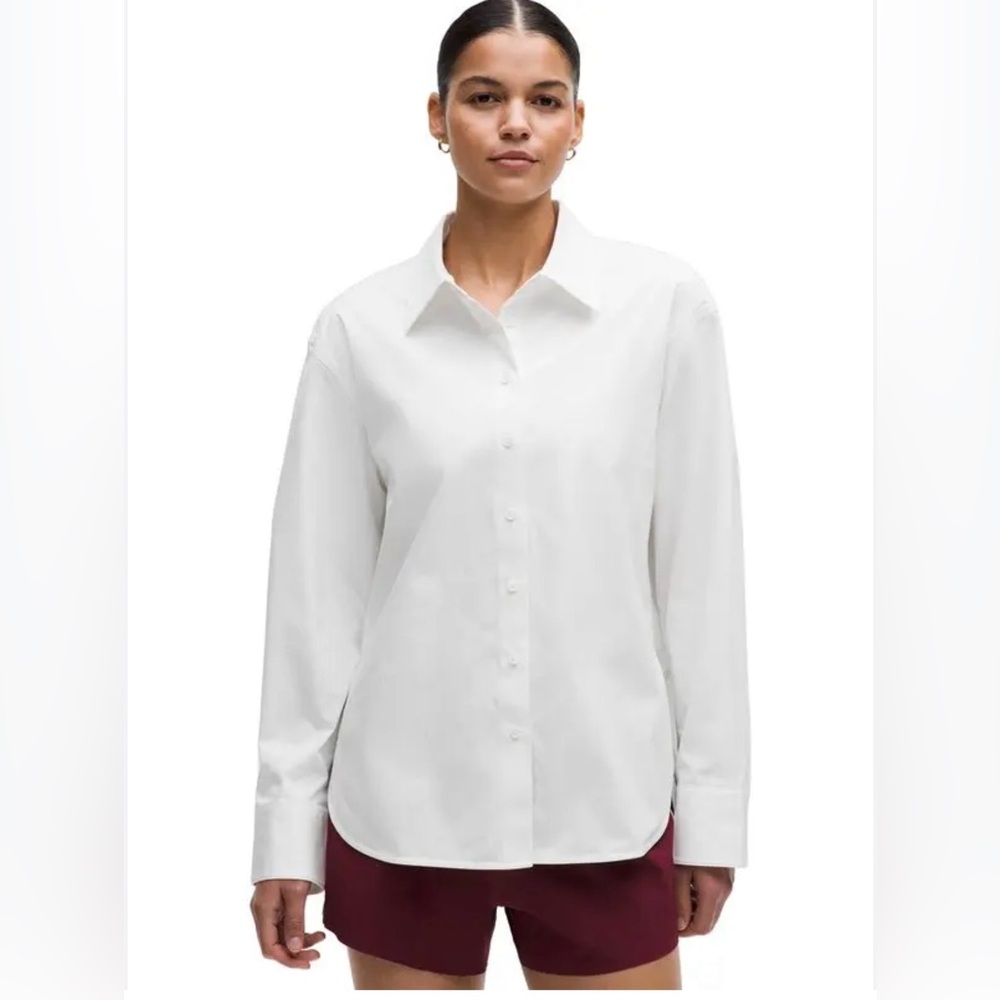 New Lululemon Athletica White Button-Down Shirt